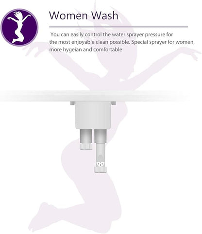 Dual Nozzle Hot and Cold Bidet- Self Cleaning Hot and Cold Water Bidet Non-Electric Mechanical Bidet Toilet Attachment - with Temperature (Silver)