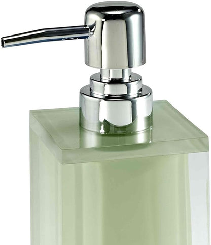 IZOD - Lotion Dispenser/Soap Dispenser, Clear Resin Countertop Accessories, Modern Bathroom Decor, Dorm Room Essential (Marina Green)