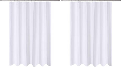 N&Y HOME Fabric Shower Curtain Liner Extra Long 72 x 84 Inches with 2 Bottom Magnets, Hotel Quality, Washable, White Spa Bathroom Curtains with Grommets, 72x84 (Pack of 2)