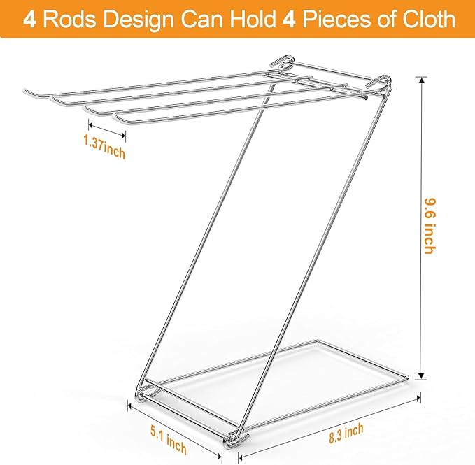 Kitchen Towel Holder, 4-Arm Kitchen Towel Rack for Drying Dishcloths Hand Towels, Foldable Free Standing Hand Towel Holder for Countertop Bathroom Kitchen Organization RV Essentials, 2 Pack