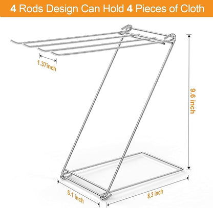 Kitchen Towel Holder, 4-Arm Kitchen Towel Rack for Drying Dishcloths Hand Towels, Foldable Free Standing Hand Towel Holder for Countertop Bathroom Kitchen Organization RV Essentials, 2 Pack