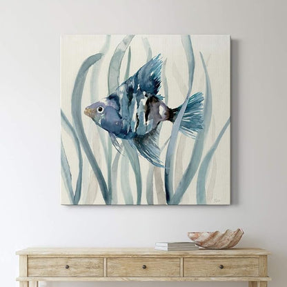 Renditions Gallery Fish in Seagrass II Wall Art, Premium Gallery Wrapped Canvas Decor, Ready to Hang, 40 in H x 40 in W, Made in America Print