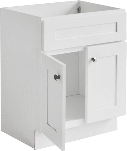 Design House Brookings Bathroom Vanity, 24", White | Adjustable Hinges, Freestanding, Contemporary/Modern, Wood, Bath, 586933