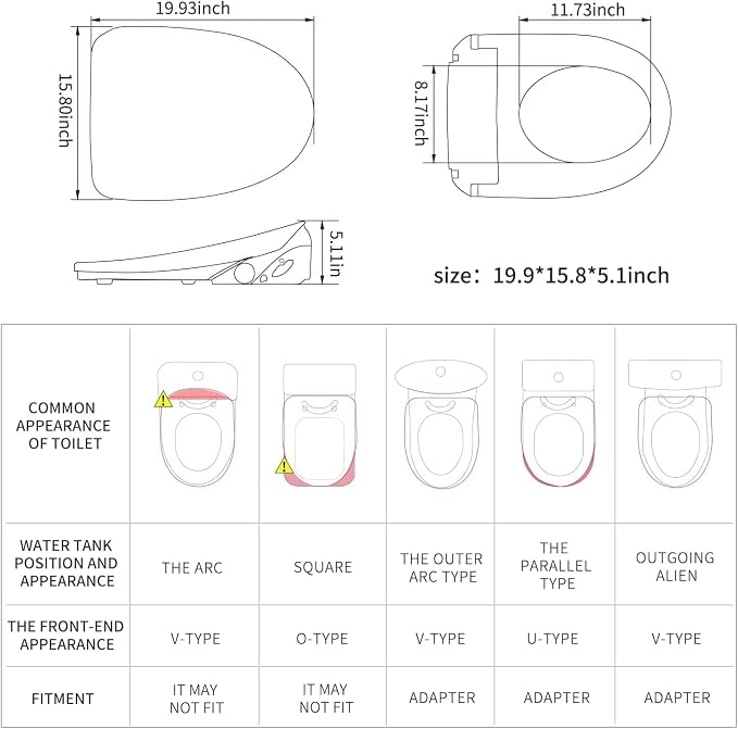 X7 Bidet Toilet Seat, Elongated Bidet Attachment for Toilet Warm Water with Soft Close, Electric Heated Bidet Seat with Water Filtration