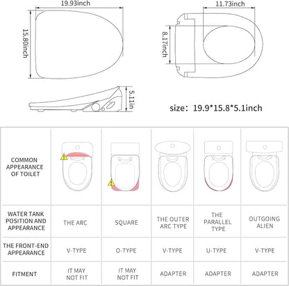 X7 Bidet Toilet Seat, Elongated Bidet Attachment for Toilet Warm Water with Soft Close, Electric Heated Bidet Seat with Water Filtration