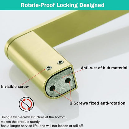 Brushed Gold Bathroom Hardware Set 4 Pieces,18 Inch Stainless Steel Towel Rack Kit,Towel Rod Coat Hook and Toilet Paper Holder Wall Mounted Bathroom Towel Bar Set