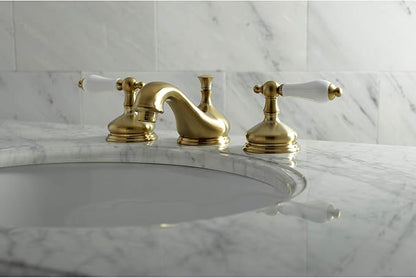 Kingston Brass KS1167PL 8 in. Widespread Bathroom Faucet, Brushed Brass