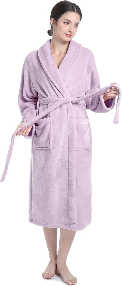 Plush Soft Robes for Women, Premium Fleece Womens Robe Cozy Warm Bathrobe