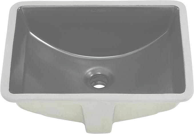 Plaisir 18.5" Rectangular Ceramic Undermount Bathroom Sink in Matte Gray