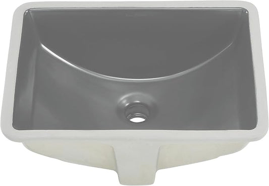 Plaisir 18.5" Rectangular Ceramic Undermount Bathroom Sink in Matte Gray