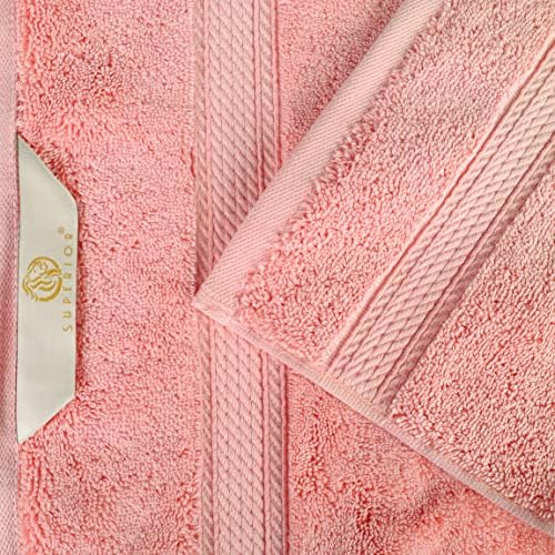 SUPERIOR Egyptian Cotton Pile Heavyweight Bath Sheet, 2 Piece Set, Tea Rose
