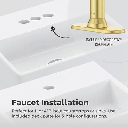 Pfister Capistrano Bathroom Sink Faucet, Single Control, 1-Handle, Single Hole, NSF Certified, Brushed Gold Finish, LF042CSOBG