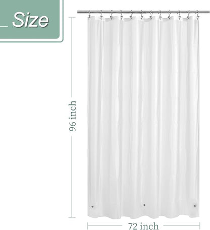 Mrs Awesome 72x96 X-Long Frosted Shower Curtain Liner with Magnets, Extra Long PEVA Plastic Shower Curtain for Bathroom, 72 x 96, Frost