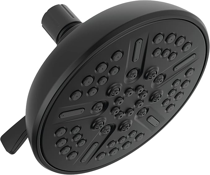 Delta Faucet 8-Spray Touch-Clean Matte Black Shower Head, Delta Shower Heads, Showerhead, Shower Head Black, 2.5 GPM Water Flow, Matte Black 75898BL