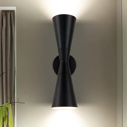 Wall Sconce Bathroom Sconces Lighting, 15 inch Black Modern Sconces Up Down Lights Wall Decor Indoor Wall Light Fixtures for Living Room Hallway Staircase Bedroom Hardwired