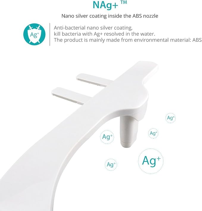 Bathroom Bidet Fresh Water (Cold Water only) Spray Self Cleaning Dual Nozzle Non-Electric Mechanical Bidet Toilet Restroom Seat Cover Attachment (UBI-AMI-630)