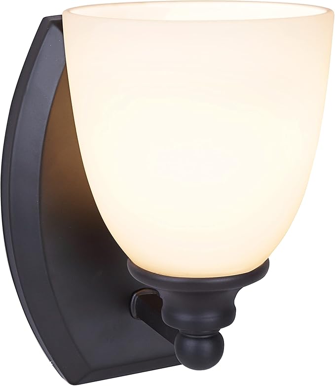 Aspen Creative 62210, One Metal Bathroom Vanity Wall Light Fixture, 5-1/2" Wide, Transitional Design in Oil Rubbed Bronze