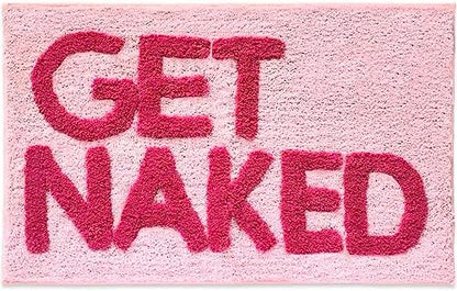 New Mungo Get Naked Bath Mat Pink - Hot Pink Bathroom Rug, 31" x 20"
