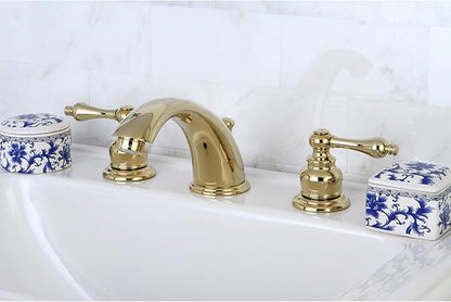 Kingston Brass KB972ALB Widespread Bathroom Faucet, Polished Brass