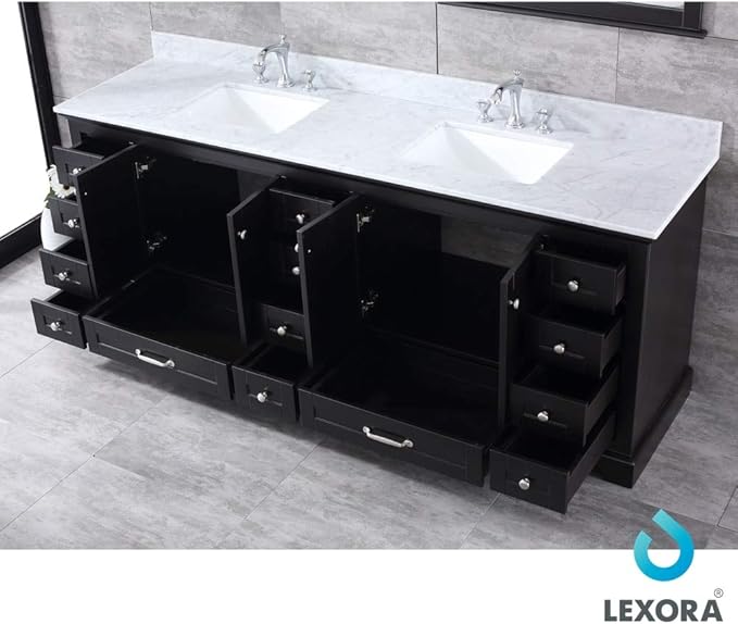 Dukes 84 in. W x 22 in. D Dark Grey Double Bath Vanity