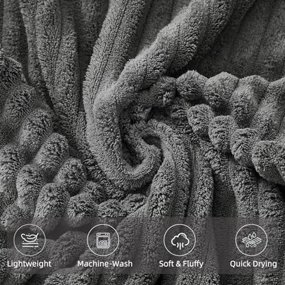 6 PC Bath Towel Set, 40"x80" Oversized Bath Sheets, Charcoal Gray