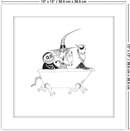 Trends International Gallery Pops Disney Tim Burton's The Nightmare Before Christmas - Bathtub Wall Art Wall Poster, 12" x 12", White Framed Version