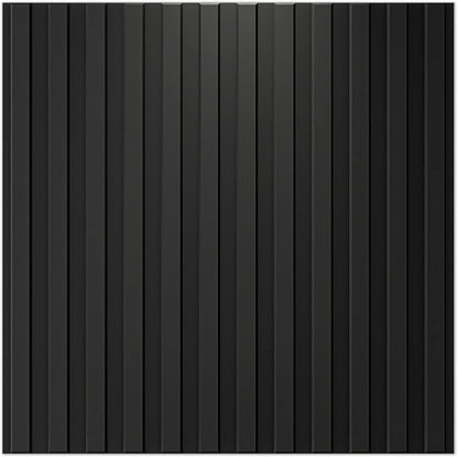 Art3d 3D Fluted Textured Slat Wall Panels, 19.7 x 19.7 in, 12-Pack, Black | PVC, Waterproof, Scratch Proof, Wipeable, Break-Proof, Ideal for Home, Office and Commercial Spaces
