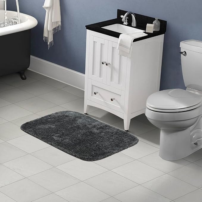 Garland Rug Traditional Bath Rug, 24-Inch by 40-Inch, Dark Gray
