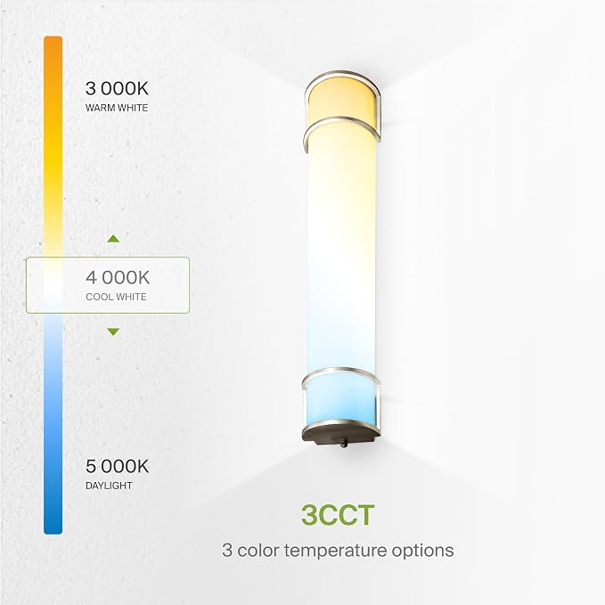 ASD LED 30" Vanity Flush Mount Light Fixture, Linear Bathroom Lighting Bar | 3CCT, Dimmable, Energy Star, ETL Listed | 28W 2425LM 3000-5000K 120V | Long Bath Wall Sconce Over Mirror | Nickel, 4 Pack