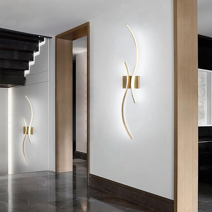 CANEOE Modern Wall Sconce, 39Inch Gold LED Wall Light Fixtures,6000K Bathroom Vanity Light Fixtures Over Mirror Indoor Bedroom Wall Lamps for Living Room Hallway Sconces Lighting