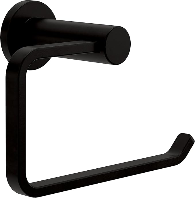 Franklin Brass Kildare (1-Pack) Toilet Paper Holder, Euro Single Post Tissue Roll Wall Mount TP Storage, Matte Black Bathroom Decor, Accessories KLD50-MB