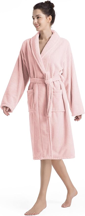 Plush Bath Robes For Women After Shower,Soft Long Towel Robe,Quick Dry&Warm Womens Bathrobe