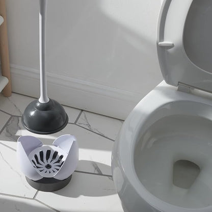 Clorox Toilet Plunger with Hideaway Caddy,– for Bathroom Organization and Storage,Bathroom Accessories,Toilet Unclogger,with Holder,White,(Pack of 12)