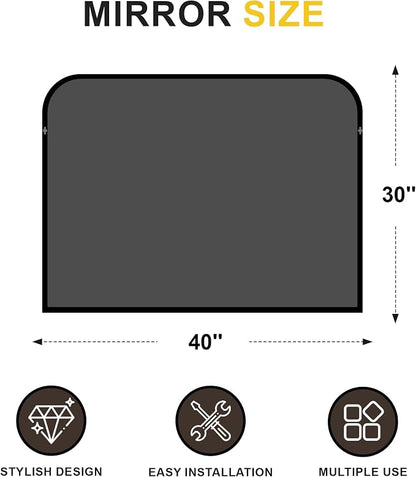 Bathroom Vanity Mirror for Wall 40x30 Inch Black Metal Framed | HD Tempered Glass, Bathroom Mirror for over Sink, Living Room, Bedroom, Entryway, Mantel, Fireplace Decor