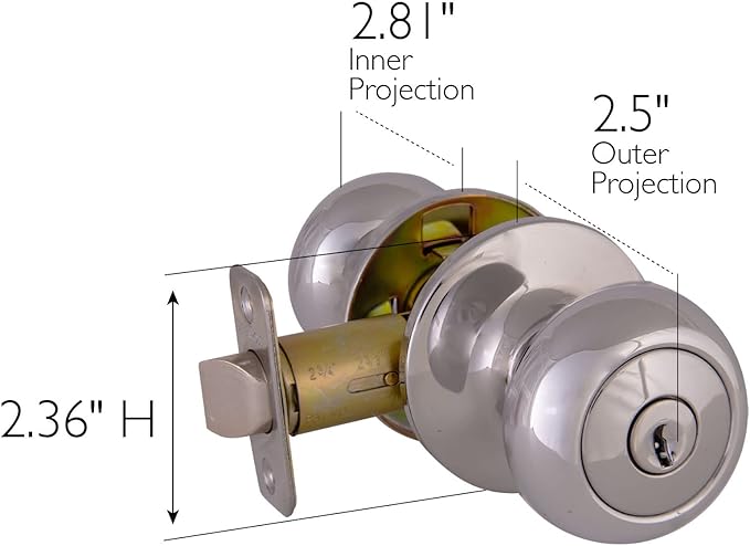 Design House 779025 Cambridge Keyed Entry Door Knob Polished Chrome
