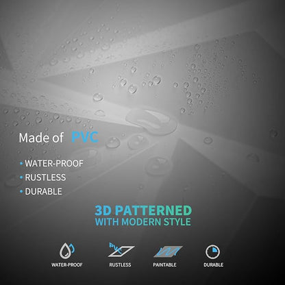 Art3d 3D Wall Panels 100 Pack, 11.8" x 11.8" (97 Sq.ft) PVC Wall Panels - Glue Up Panels Wall Decor for Living Room, Bedroom, Office, White