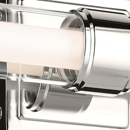 Kichler Laurene LED Bath Bar Light, Polished Nickel | Linear vanity light with clear glass for mirrors and vanities (26.5" x 5"), 55238PNLED