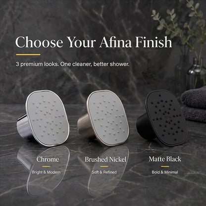 Afina Filtered Shower Head, High Pressure Rainfall (Gold) | KDF-55 Shower Filter & Water Filter Showerhead for Hard Water, Reduces Chlorine for Softer Skin & Hair