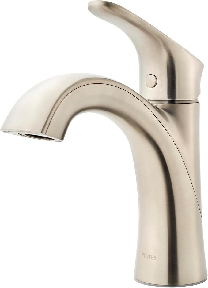 Pfister Weller Bathroom Sink Faucet, Single Handle, Single Hole or 3-Hole, Brushed Nickel Finish, LG42WR0K