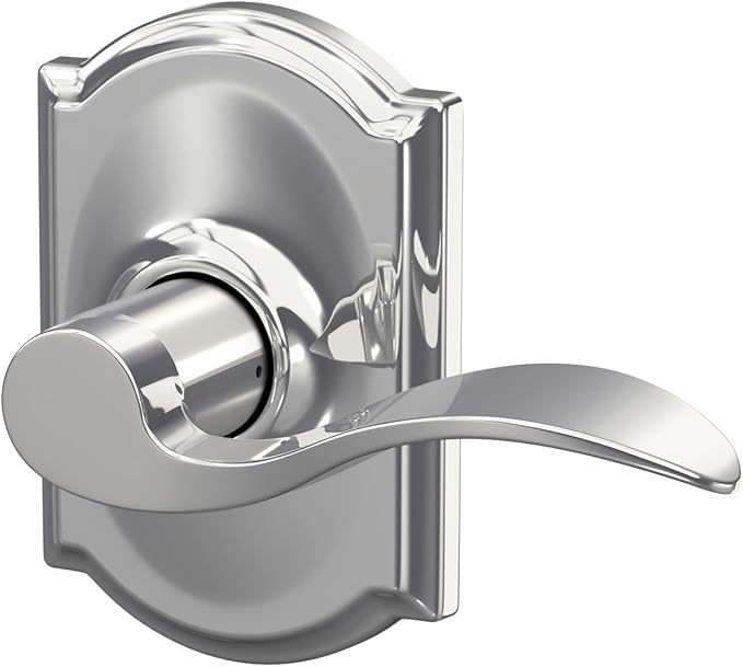 SCHLAGE Trim with SCHLAGE Hall and Closet Lever, Bright Chrome (F10 ACC 625 CAM)