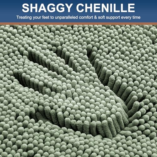 Smiry Bathroom Rugs 44X32, Luxury Chenille Extra Soft Absorbent Bath Mat
