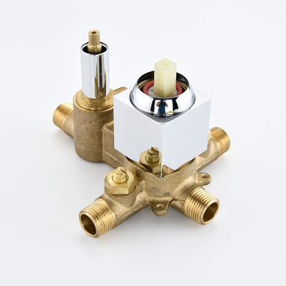SUMERAIN Shower System with Waterfall Tub Spout, Chrome Finish | 3 Functions, 8" Rain Shower Head, Brass HandHeld Shower, Anti-scalding Pressure Balance Cartridge, Including Rough-In Valve