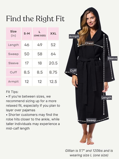 Turquaz Womens Lightweight Waffle Kimono Bathrobe for Men - Soft Quick-Dry Spa & Summer Towel Robe, Cotton Blend