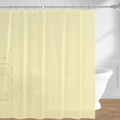 downluxe Shower Curtain Liner, PEVA Plastic Shower Liner with 3 Magnets, 72" x 72" Waterproof Bathroom Curtain, Ivory, 1 Pack