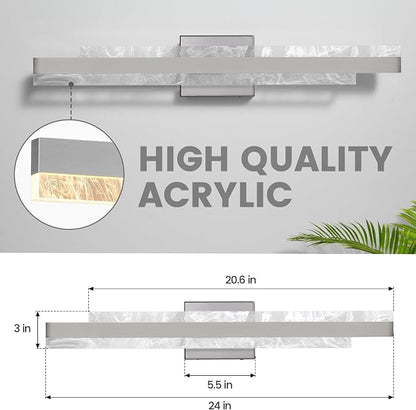 Modern Bathroom Vanity Light: Brushed Nickel 27 inch 28W Dimmable LED Bath Bar Light Fixtures Over Mirror - Wall Sconce Picture Lights for Powder Room Bedroom 3000k