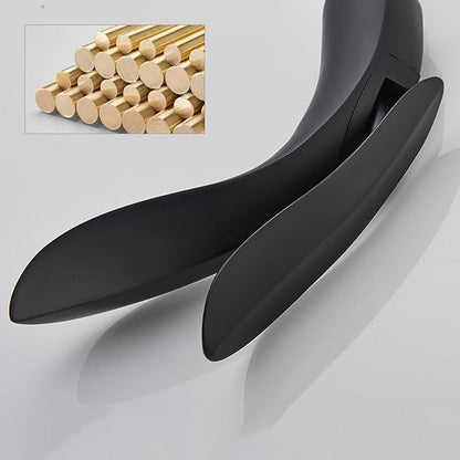 BiaoTeng Black Single-Handle Bathroom Sink Faucets Hot and Cold Brass Black Faucets for Bathroom Sink Single Hole