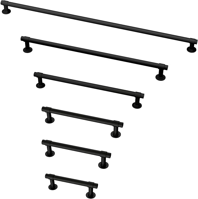 Franklin Brass 10 Pack Matte Black Cabinet Handles 7-9/16 inch (192mm) Kitchen Cabinet Handles and Drawer Pulls for Cupboards and Dressers | Francisco Collection