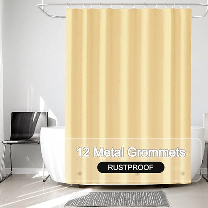 Beige Shower Curtain Liner, 4G PEVA Shower Liner, Plastic Peva Waterproof Shower Curtains, 72x72 inch with Grommet Holes 3 Magnetic Weights
