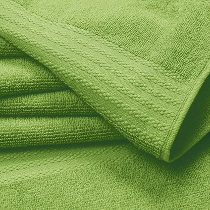 GLAMBURG Ultra Soft 8-Piece Towel Set - 100% Pure Ringspun Cotton, Contains 2 Oversized Bath Towels 27x54, 2 Hand Towels 16x28, 4 Wash Cloths 13x13 - Ideal for Everyday use, Hotel & Spa-Kiwi Green