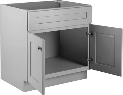 Design House Brookings Bathroom Vanity, 30", Gray | Adjustable Hinges, Freestanding, Contemporary/Modern, Wood, Bath, 587089